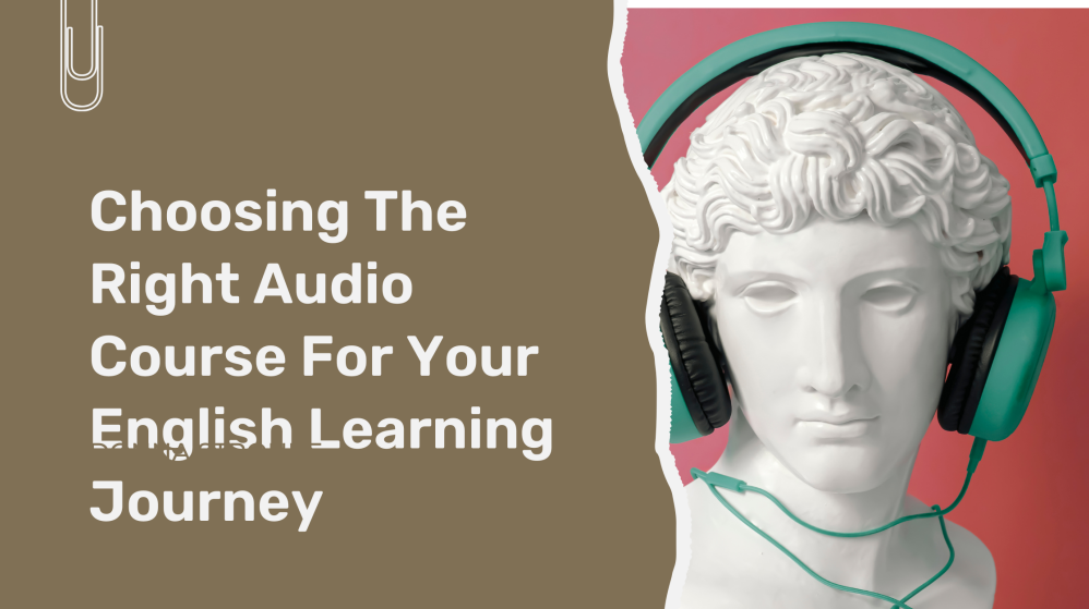 Audio learning earphones on. bust